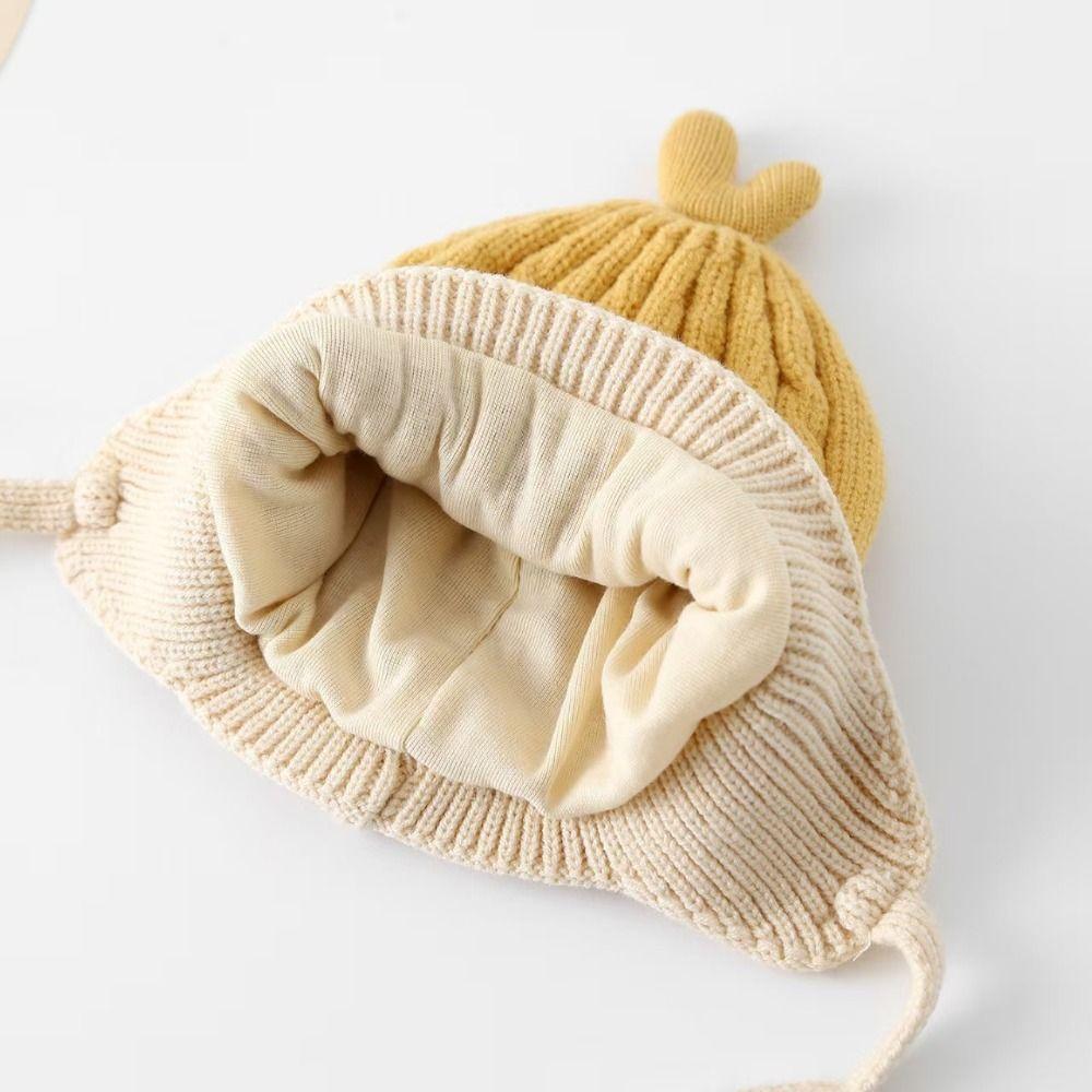Breathable Toddler's Plush Knitted Hat 6-36 Months Kids Ear Protection Hat  Winter Season