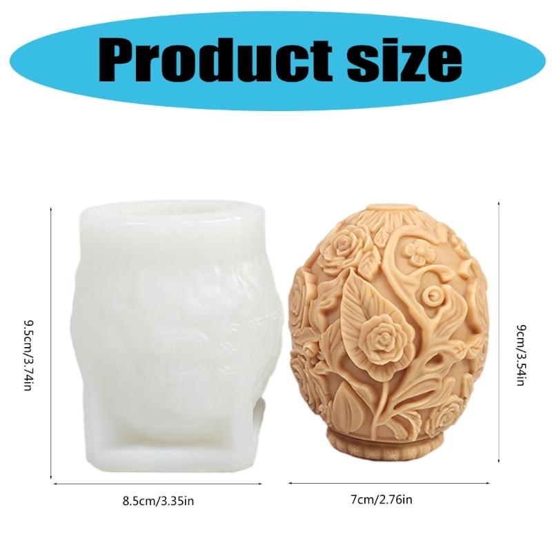 3D Flower Eggs Silicone Candle Molds for Epoxy Resin Handmade Candle Soap Floral Fondant Molds Chocolate Silicone Molds