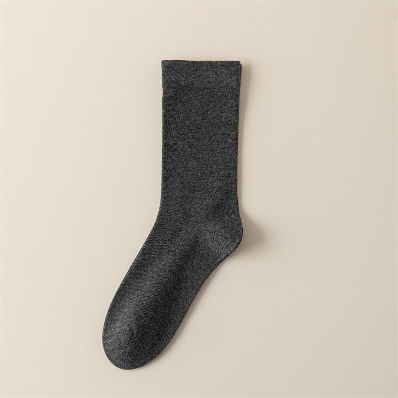 Ladies Spring and Autumn Pure Cotton Pure Color Sweat Absorbing Deodorant Moon Son Tube Stack Socks