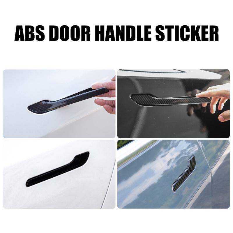 For Tesla Updated Model 3/Y Door Handle Protective Film Scratch Resistant ABS Transparent Protective Film, 4pc
