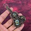 Copper Amazonite Gemstone Pendant Handmade Copper Wire Wrapped Guitar Pendant