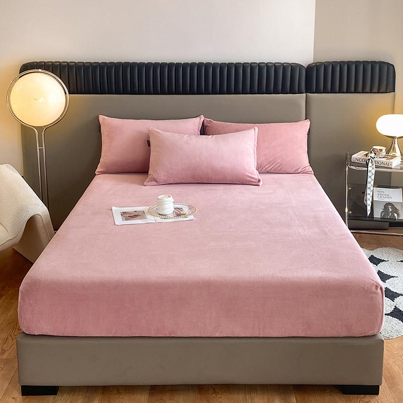 Verdicktes Samt Spannbettlaken Herbst Winter Matratzenbezug Bettschutz Warm Weich Bettlaken King Queen Doppelbettbezug