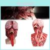 Biohazard Licker Mask With Tongue Latex Bald Tyrant Headgear For Halloween