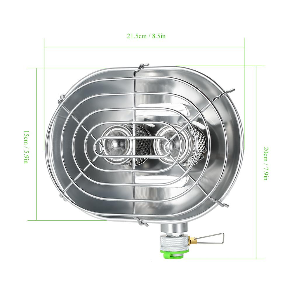 Double Head Outdoor Heater Portable Infrared Ray Camping Heating Stove Warmer Heating Gas Stove with Gas  Adapter Heater