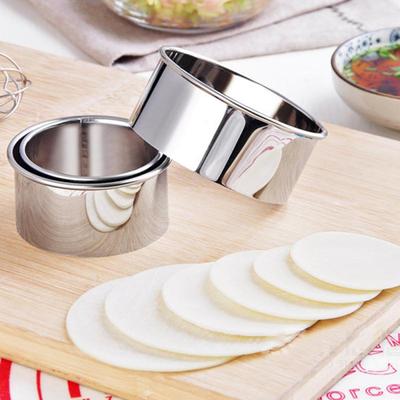 3pcs/set Dumpling Wrapper Molds Round Shaped Stainless Steel  Noodle Skin Cutting Tool Reusable Dumpling Cutter Kitchen Gadgets