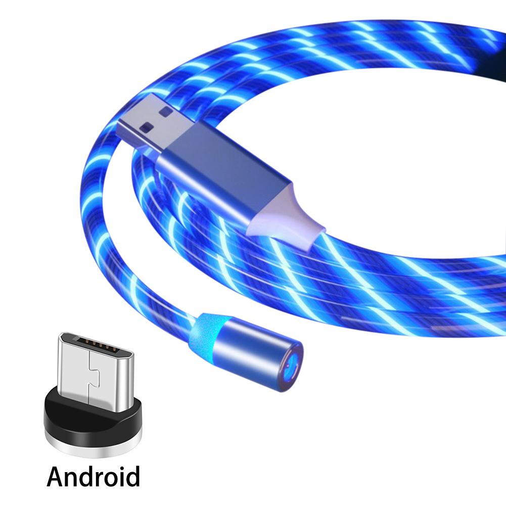 LED Flowing Magnetic Charging Cable Light Up Shining Phone Charging Cable