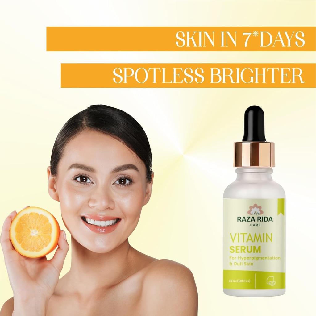 Raza Rida Care Vitamin C Serum for Hyperpigmentation & Dull Skin, 30ml (1.01 fl oz)