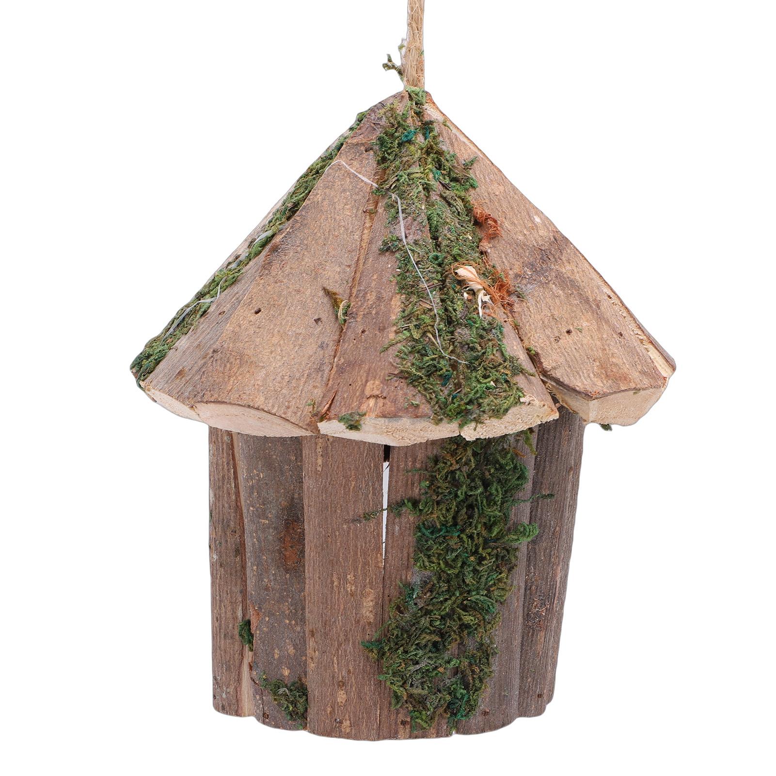 

Wooden Bird House Decorative Birdhouse with Guard for Outdoor Courtyard Backyard