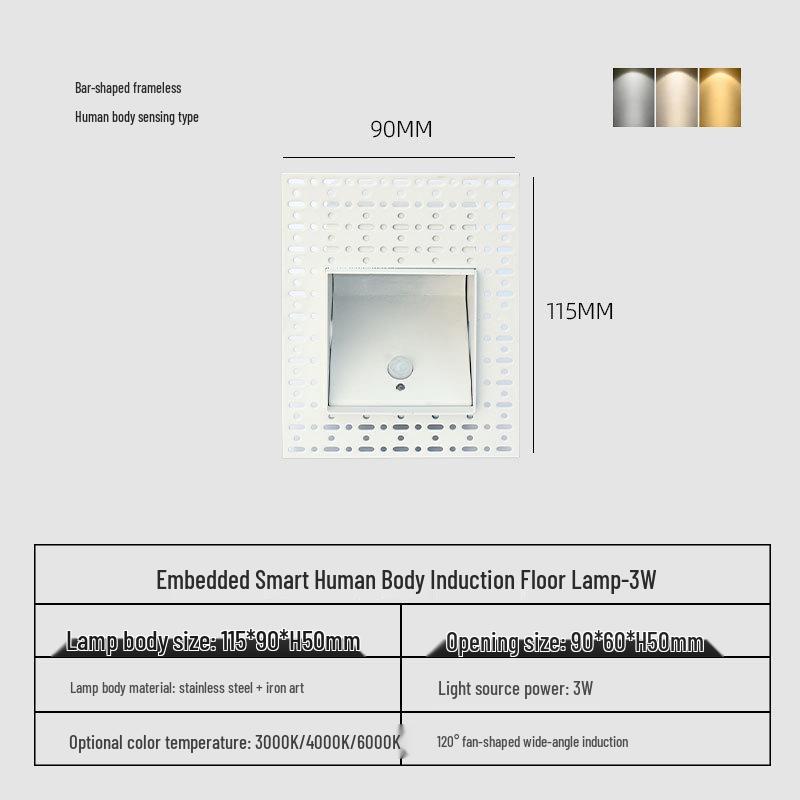 Wireless Motion Sensor Stair Lights - Borderless Embedded Design