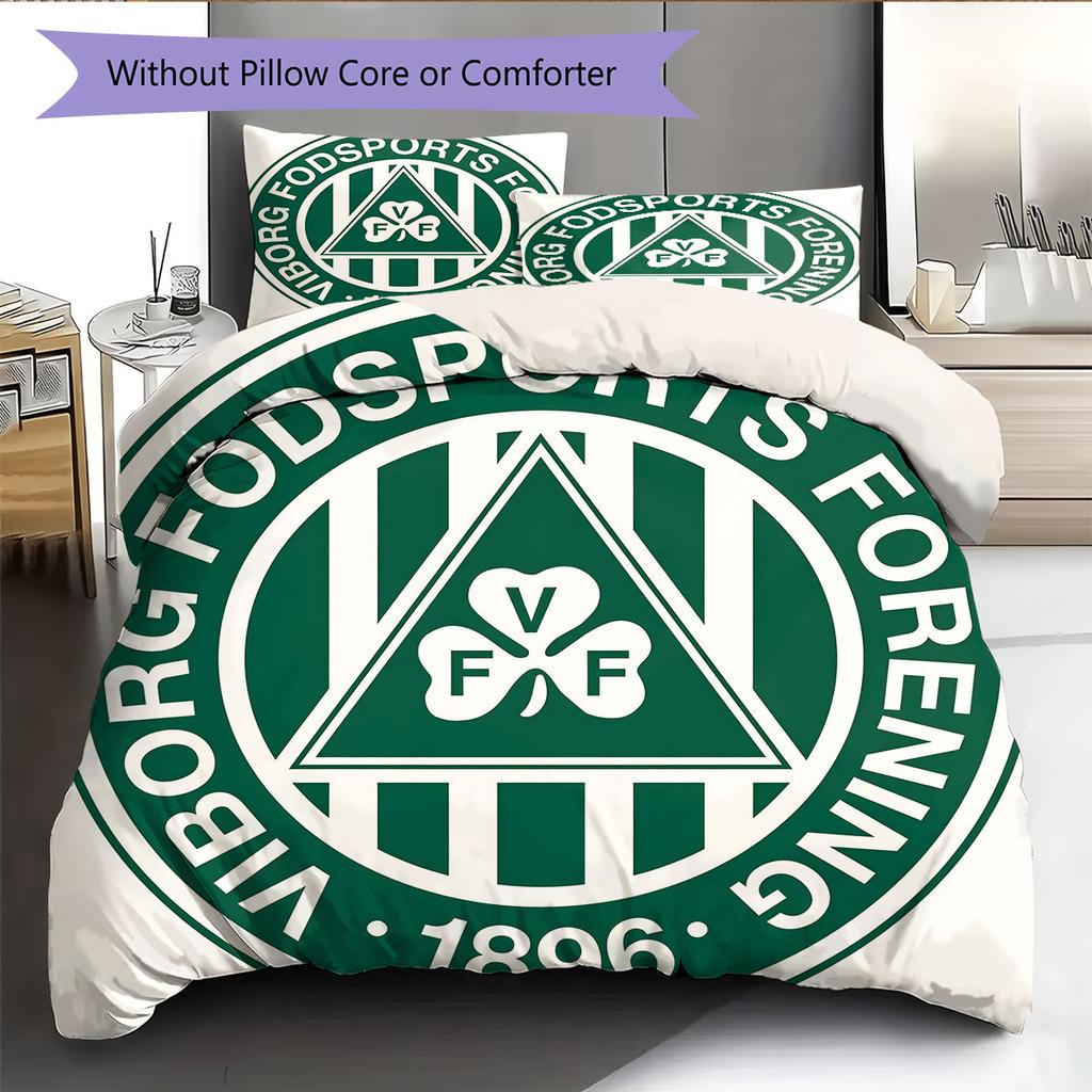 Viborg FF Logo Bedding Quilt Set Quilt Cover Pillowcase Home Decoration Birthday Gift (1 * Duvet Cover + 2 * Pillowcase, Without Core)