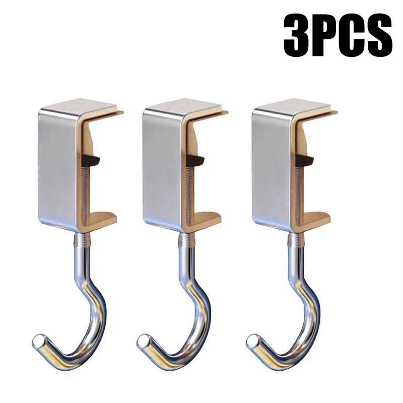 1-5pc Adjustable Backpack Hook 360° Rotatable Table Hooks Desktop Detachable Mobile Bag Hanger Desks School Home Storage