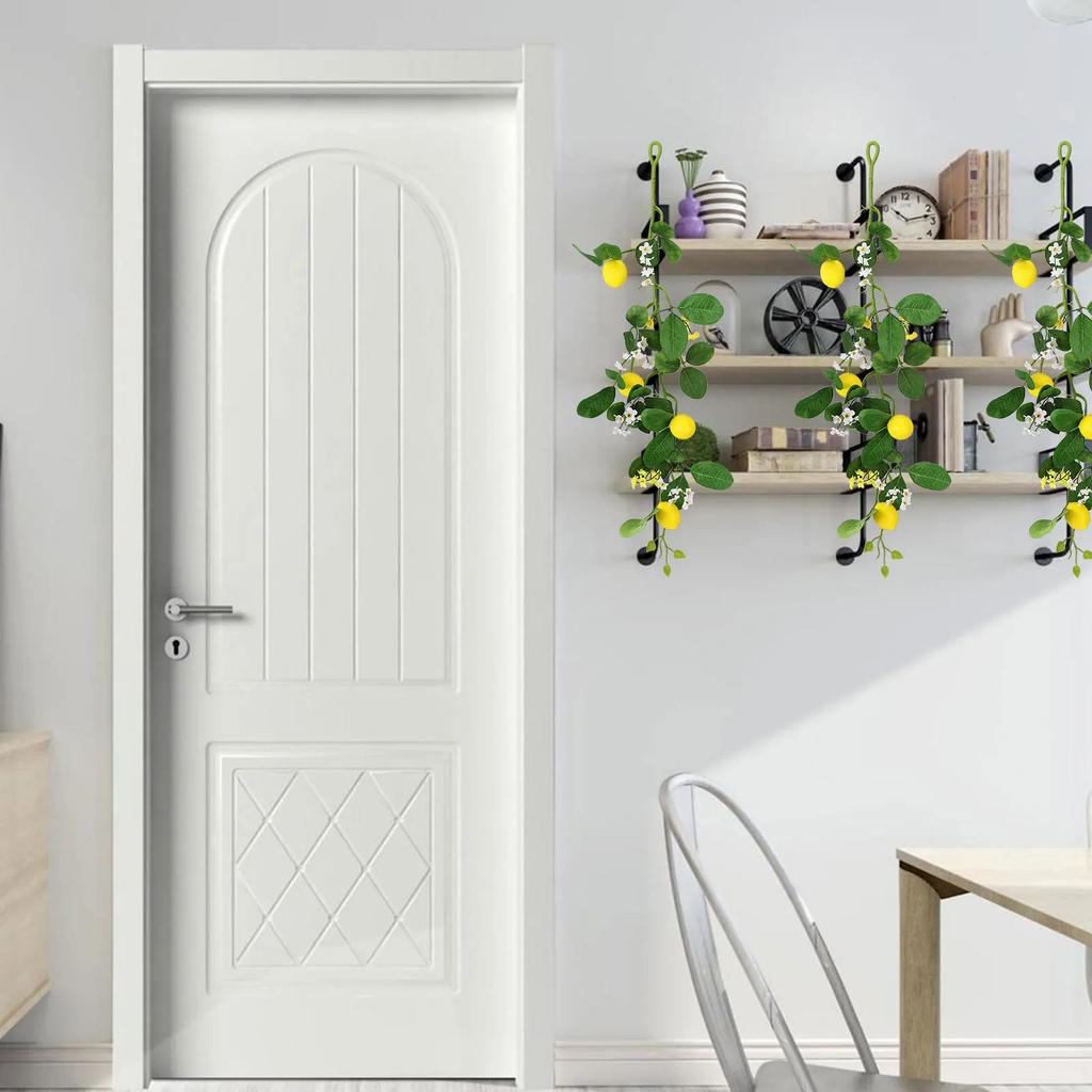 Artificial Greenery Vine With Faux Lemons Front Door Wall Decor Never Wither Vivid Natural Home Pendant Simulation Lemon Rattan
