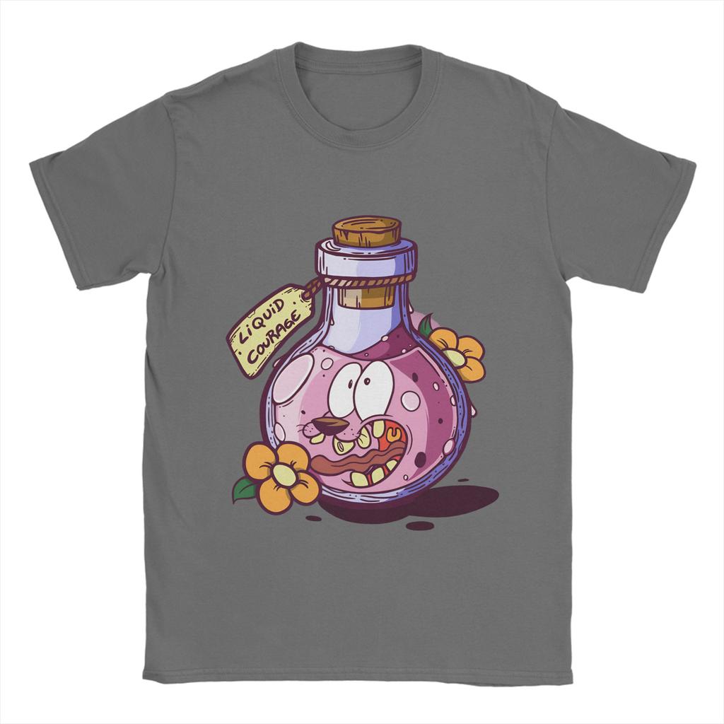 Courage Dog T-Shirt Sommer 100% Baumwolle T-Shirts für Männer Harajuku Design T-Shirt Kurzarm Vintage Oberteile