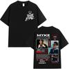 2025 Rapper Myke Towers Europe Tour Tshirts Men Women Fashion Hip Hop Short Sleeve Tshirt Cotton Oversized T Shirts Streetwear