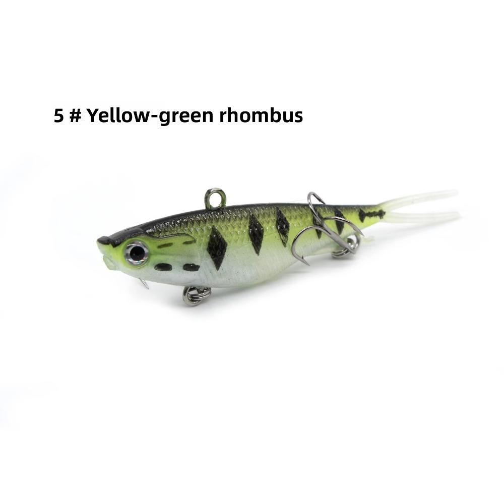 

2pcs Silicone Material Fork Tail VIB JIG 9.5cm Length 3D Eyes Artificial Bait Fork Tail Design Treble Hook Whopper Lure