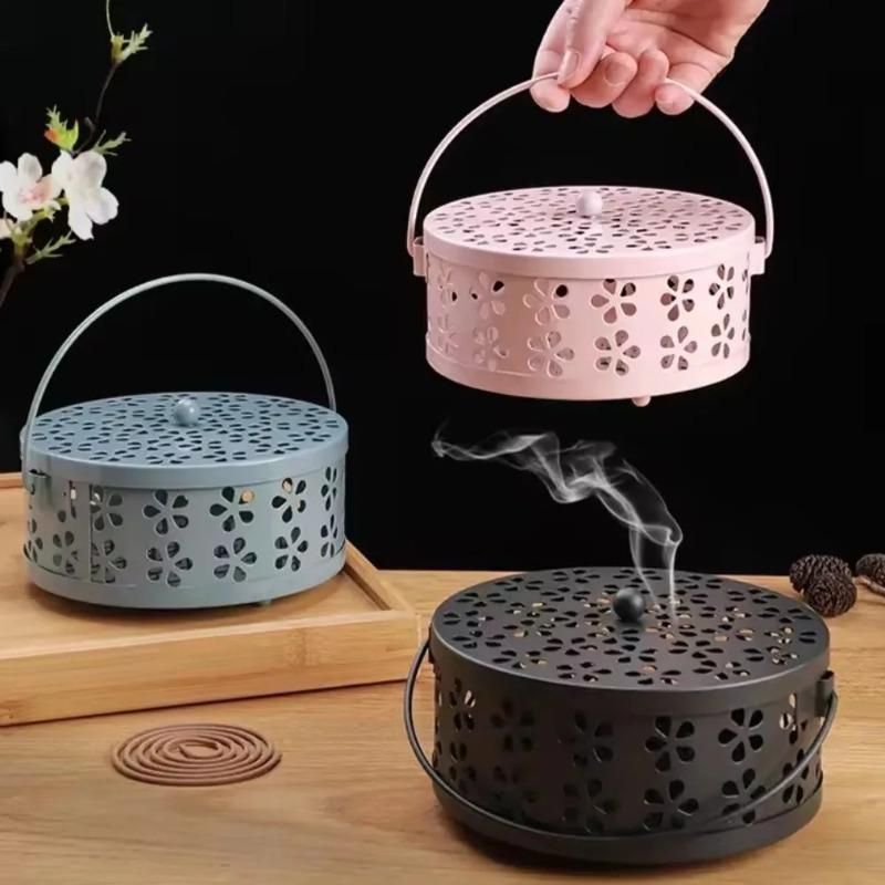 Metal Round Rack Plate Heat Resistant Anti Deformed Mosquito Coil Holder Safe Rack Plate Frame Spiral Incense Repellent