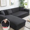 Solid Color Corner Sofa Cover Elastic Thin Fabric Sofa Covers for Living Room Pets L Shape Sofa Need Order 2 Pieces Slipcover