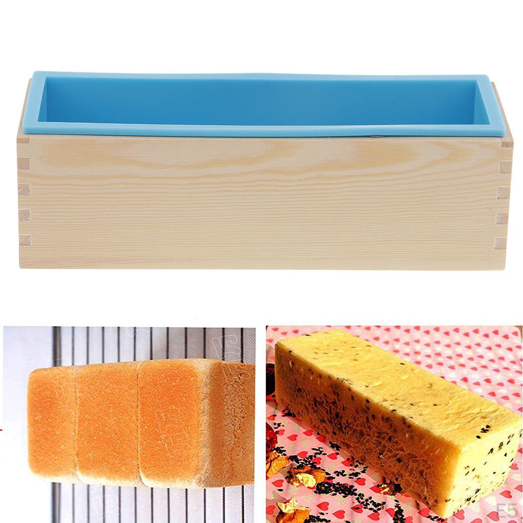 Rectangle Silicone Loaf Soap with Wooden Box, Making , Handmade DIY Chocolate Cake Toast