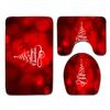Christmas Printed Shower Curtain Floor Mat Four-Piece Bathroom Toilet Non-Slip Absorbent Carpet Toilet Non-Slip Door Mat