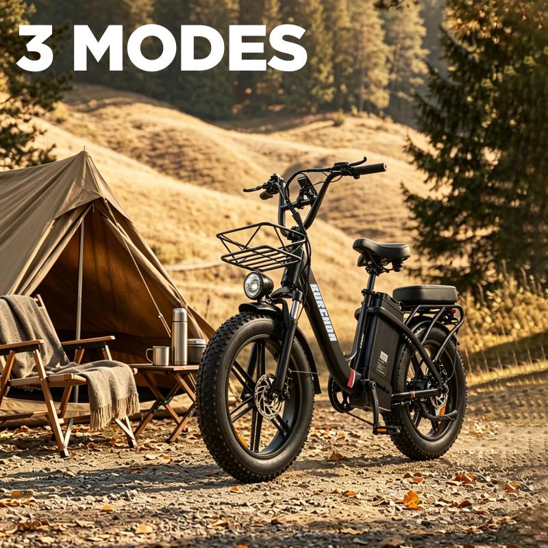 Elcykel Burchda U8 500W Motor 48V 31.5Ah Avtagbart Batteri 20"x4.0" Däck Dubbla Skivbromsar 7 Växlar Maxräckvidd 100Km Maxlast 120kg