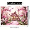 2D Soft Pink Dream Backdrop with Heart Balloons, Clouds & Butterfly for Cake Smash & Romantic Room Decor