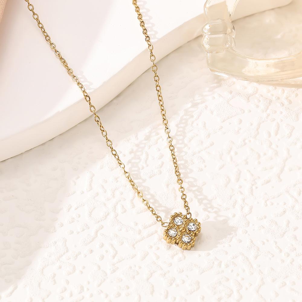 9mm Four-leaf Clover Titanium Steel Bracelet Necklace Earrings and Ring 4-piece Set for Women A Touch of Luxury Jewelry