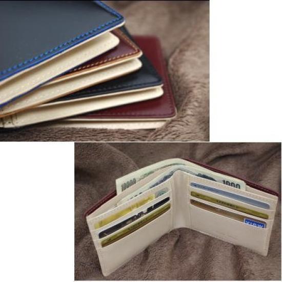 Saint Mode CORDOVAN Cordovan and Genuine Tanned Leather Bifold Wallet with Card Compartments, Bill Compartment, and No Coin Purse (Red)