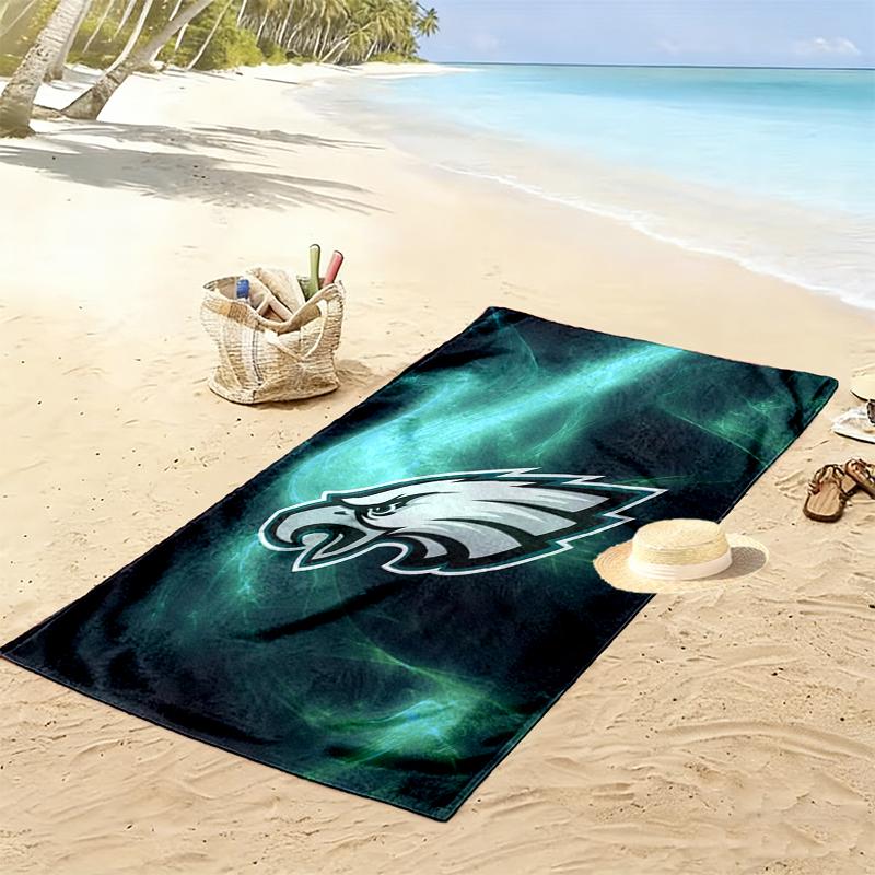 Philadelphia Eagles Print Beach Towel, Large Soft Quick Dry Towel for Beach Camping Swimming