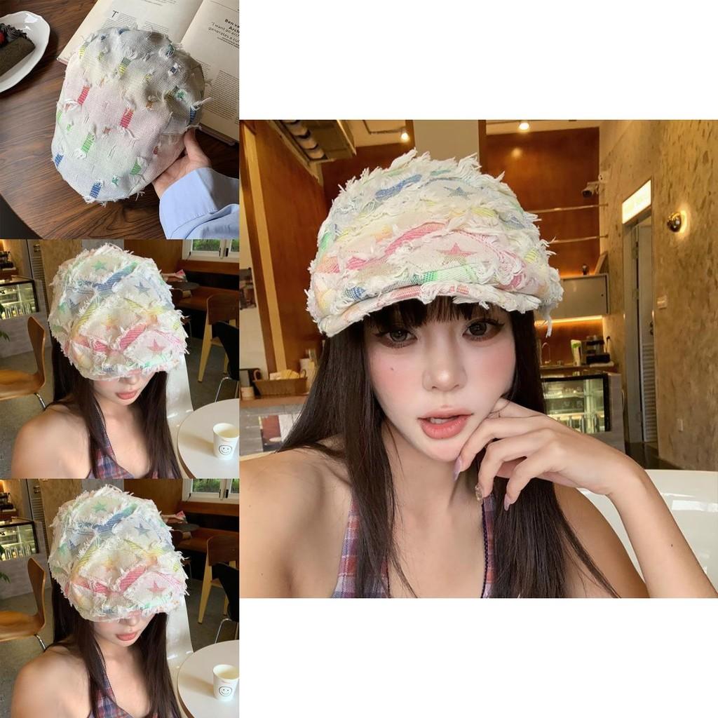 Embroidered Stylish Casual Beret Hat For Summer Spring Unisex Wide Brim Design