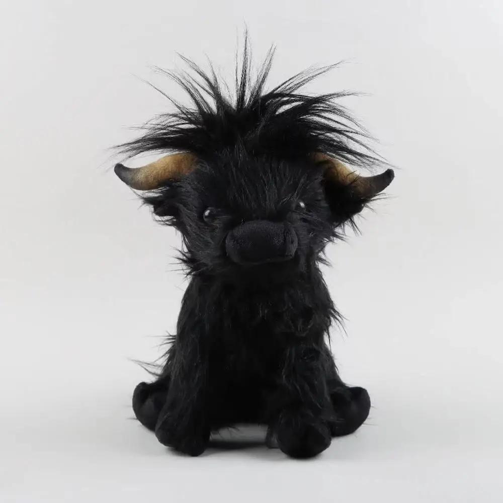28cm Jumbo Highland Cow Plush Therapeutic Stress Relief Realistic Scottish Cattle Stuffed Animal Gift Adults