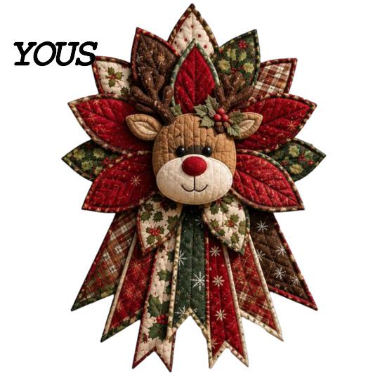 Dekoratives Wandbehang-Bastelset Festliches gestepptes Weihnachts-Tür-DIY-Nähset, Immergrüner Baum, 3D-gepolsterte Patchwork-Kunsthandwerk-Bedarfsset für