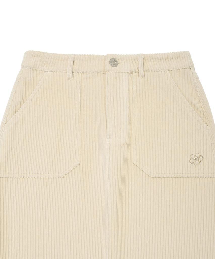 WACKY WILLY [25Fw] Women'S Corduroy Long Skirt Cream