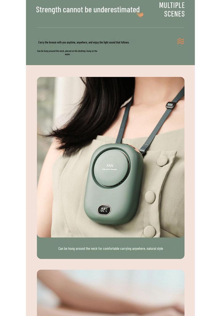 2026 Portable USB Rechargeable Silent Neck & Desktop Fan for Outdoor & Dorm Use