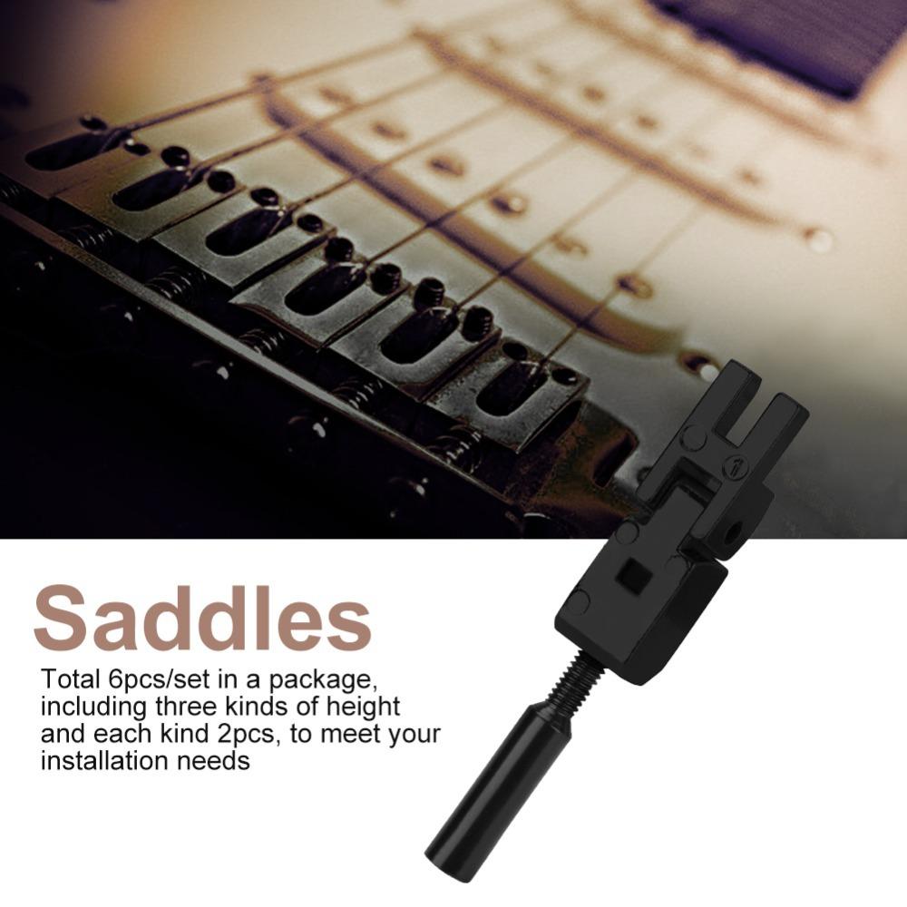 6PCS Metal Tremolo Bridge Saddles Electric Guitar Saddles For Electric Guitar Replacement