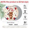 2D Flat, 1pc Round Aluminum Hanging Sign - Happy 4th of July Cute Teddy Bear Metal Wall Art, Patriotic Balloon & Firework Design, Perfect for