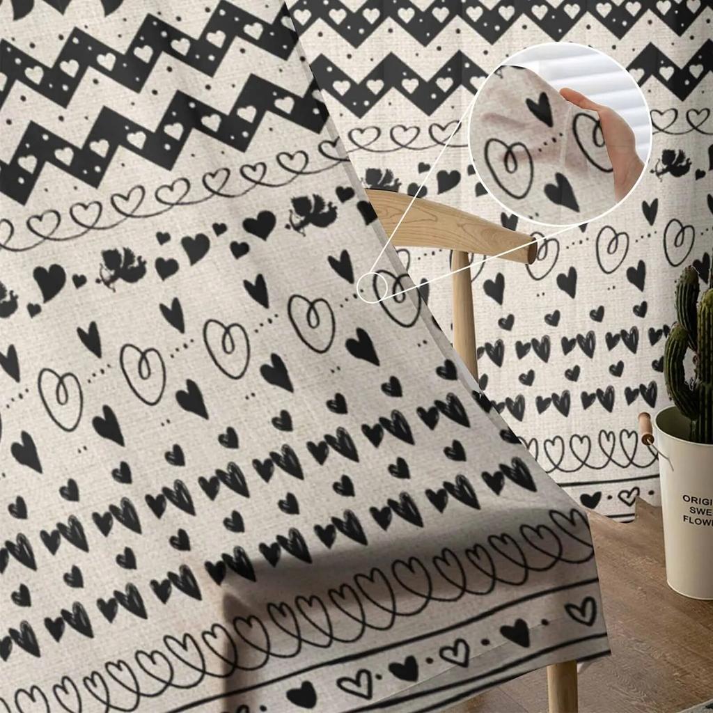 Love Simple Bohemian Tulle Curtains for Living Room Sheer Curtain for Bedroom Kitchen Blinds Voile Curtains