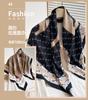 European and American English scarf 91 twill printing square scarf versatile high-end travel temperament shawl simulation silk headscarf women
