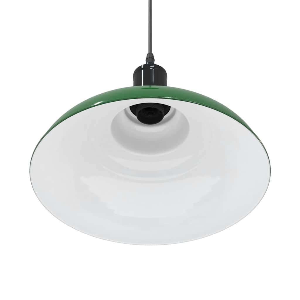 Adjustable Height Pendant Lamp E27 Green Glossy Ø 31 Cm Metal