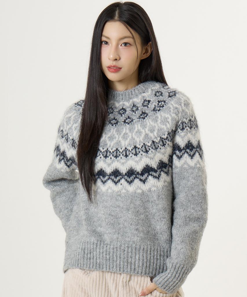 UNKNOWN PLANET Nordic Raglan Knit Gray