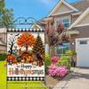 2D Flat Printing Garden Flag, Thanksgiving Halloween Christmas Flax Garden Flag, Holiday Yard Banner, Fall Decor, Garden Flag