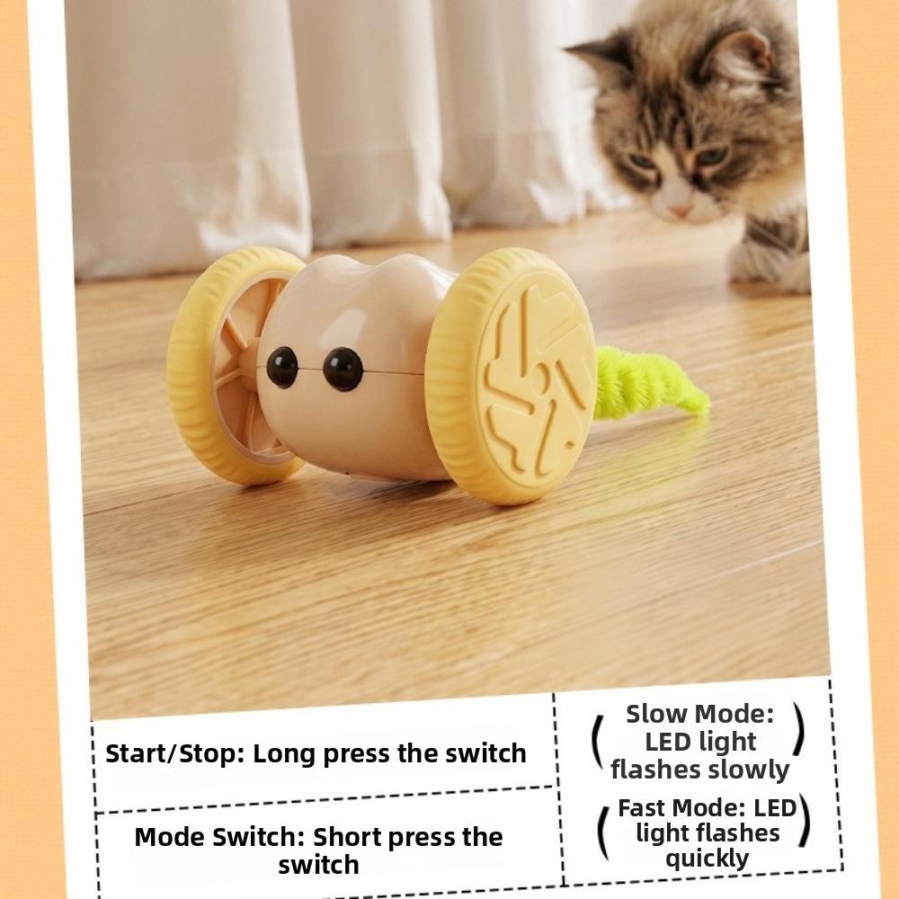 Rechargeable Electric Mouse Car Obstacle Avoidance Self-Satisfied Cat Teaser Sports Car Design Quiet Automatic Teaser