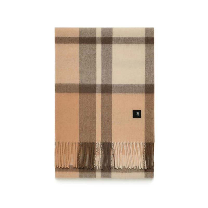 Velsey Wool 100% Check Muffler [London Beige]