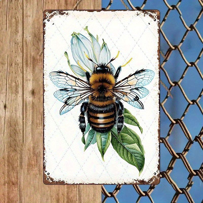 Vintage Metallwandkunstschild Biene Küchen Dekoration Kaffeebar Blechschild
