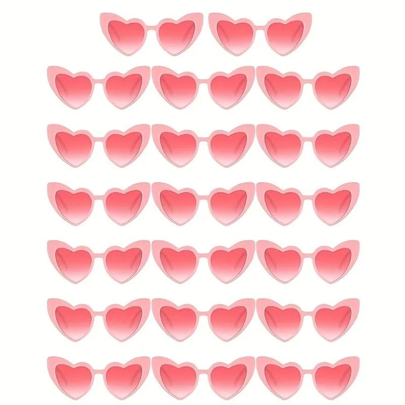 20 Pieces of Pink Heart-shaped Glasses Suitable for Women Retro Bridal Wedding Party Accessories Perfect for Birthdays