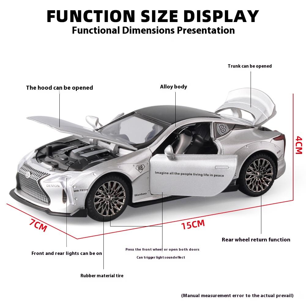 1/32 Scale LEXUS LC500 Alloy Sport Car Diecast Metal Model Simulation Sound and Light Toy Collect Display Children Birthday Toys Gift