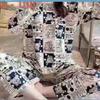 Women's Long-Sleeve Cartoon Pajama Set - Cute Korean Style Homewear for Autumn, Winter, Spring - Plus Size Available