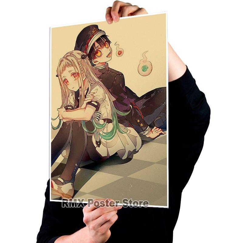 Anime toaleta Hanako Kun plakaty biały papier powlekany obrazy do dekoracji wnętrz naklejki ścienne dekoracja pokoju mural