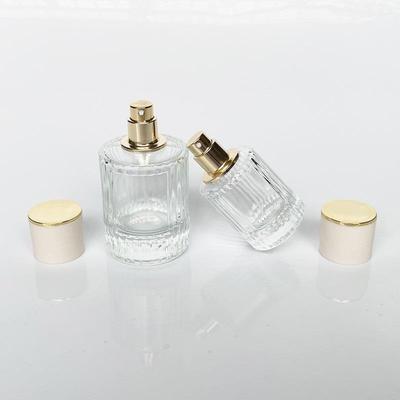 30ml/50ml zylindrische Parfüm-Leerflasche, kristallklare Parfümspenderflasche aus Glas, Presse-Sprühflasche