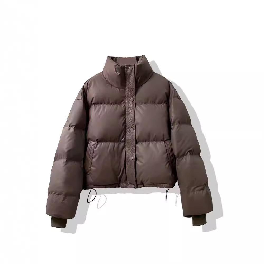 Leave-in PU leather new cotton-padded clothes women's short new loose thickened bread clothes small cotton-padded jackets trendy
