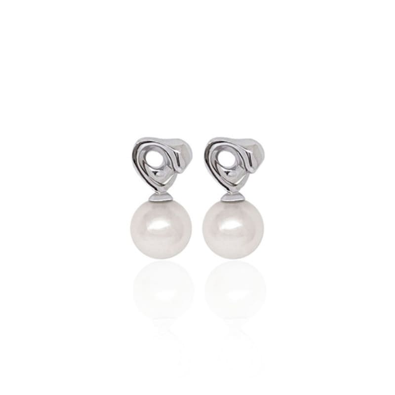 XI`ANN Heart wave pearl E heart wave pearl earrings